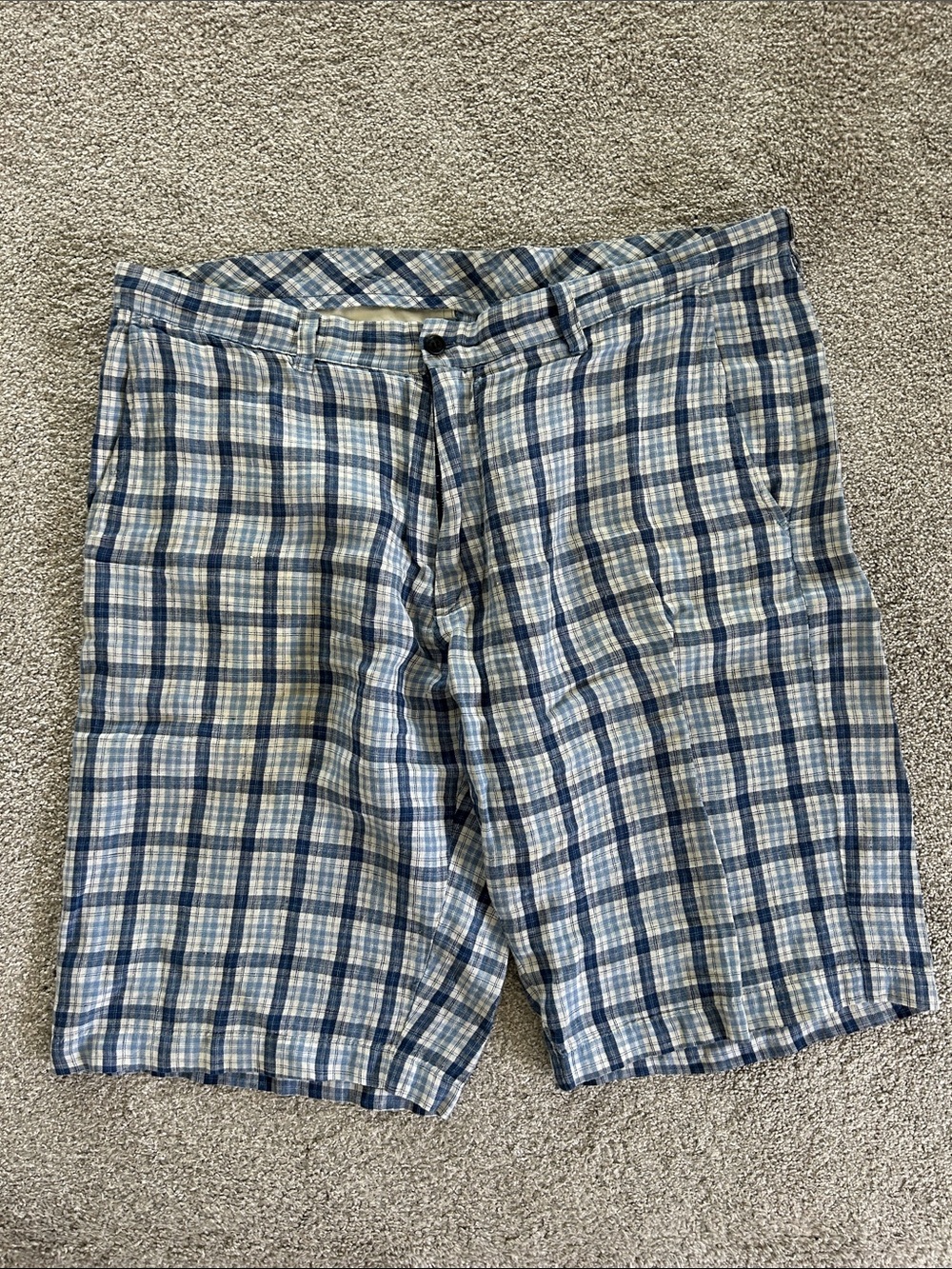 Men’s Toscano linen plaid golf casual shorts